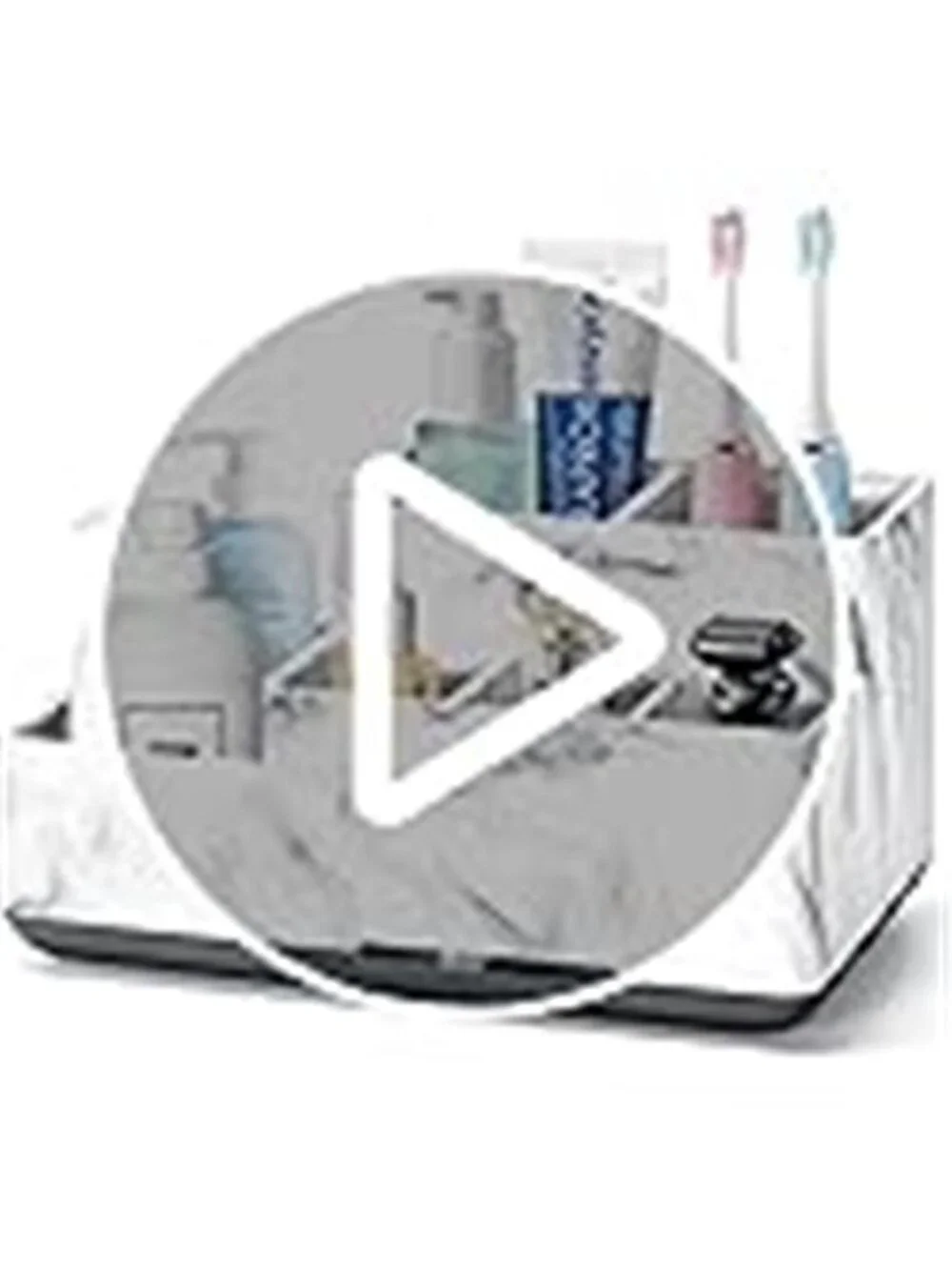 Bathroom Counter Organizer Toothbrush Holder Makeup Storage Marble Vanity Tray